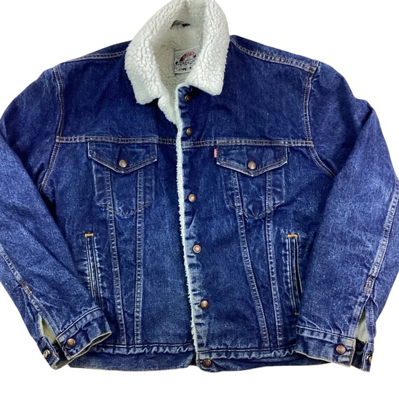 Vintage Levi’s dark wash denim Sherpa jacket